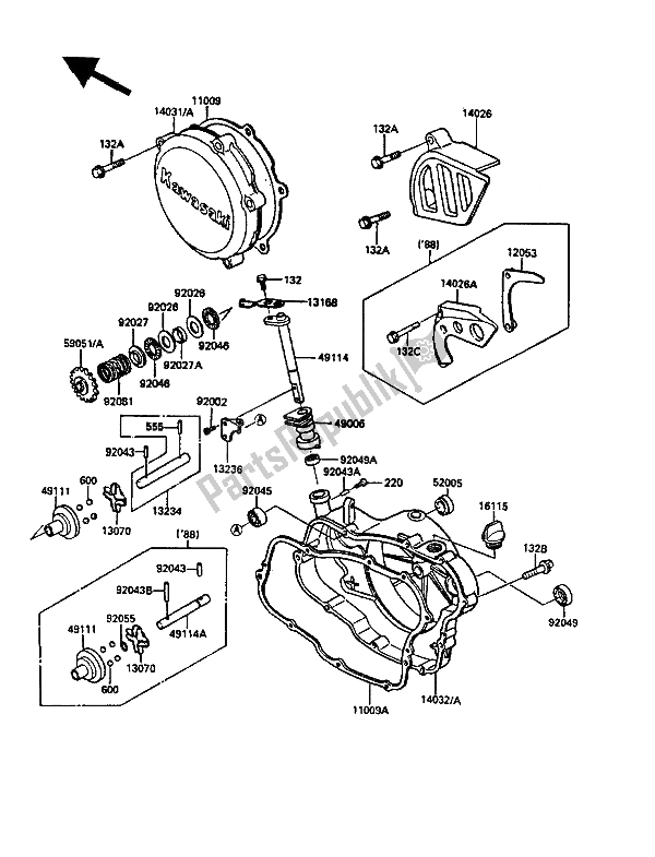 Todas las partes para Cubierta (s) Del Motor de Kawasaki KDX 200 1988