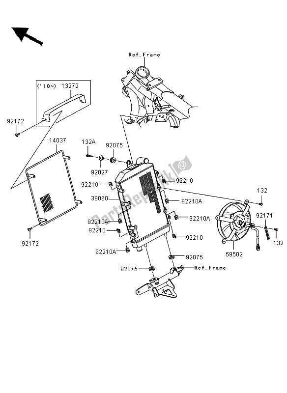 Toutes les pièces pour le Radiateur du Kawasaki VN 1700 Voyager ABS 2010