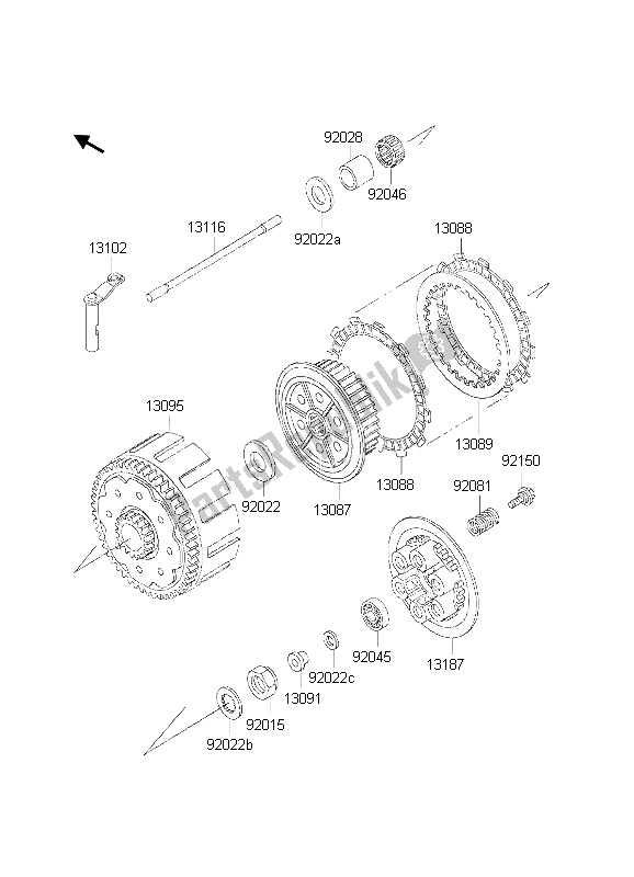 Todas las partes para Embrague de Kawasaki KX 500 2002