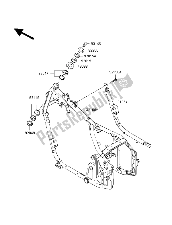 Todas las partes para Marco de Kawasaki VN 800 Classic 1998