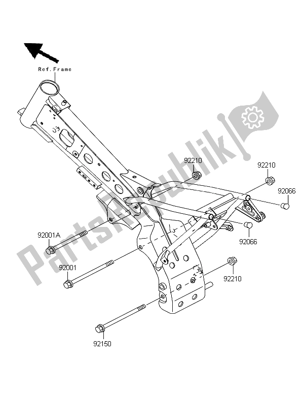 All parts for the Engine Mount of the Kawasaki KLX 110 2009