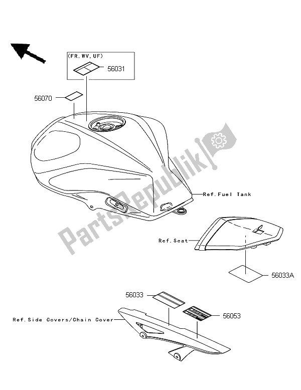 Todas las partes para Etiquetas de Kawasaki Z 750R ABS 2012