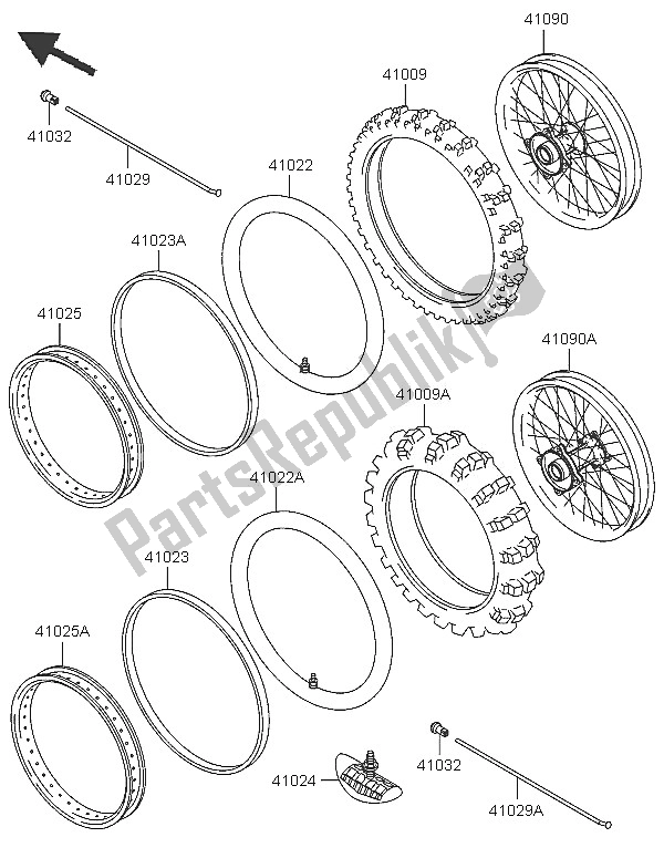 Todas las partes para Llantas de Kawasaki KX 65 2005