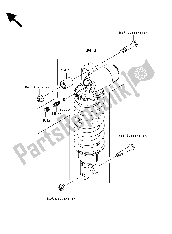 Toutes les pièces pour le Amortisseur du Kawasaki Ninja ZX 6R 600 2006