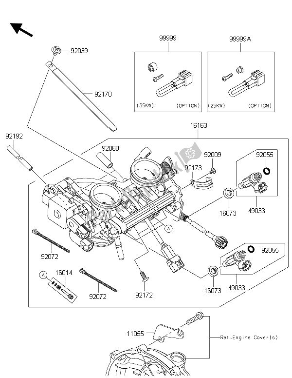 Wszystkie części do Przepustnica Kawasaki ER 6F 650 2015