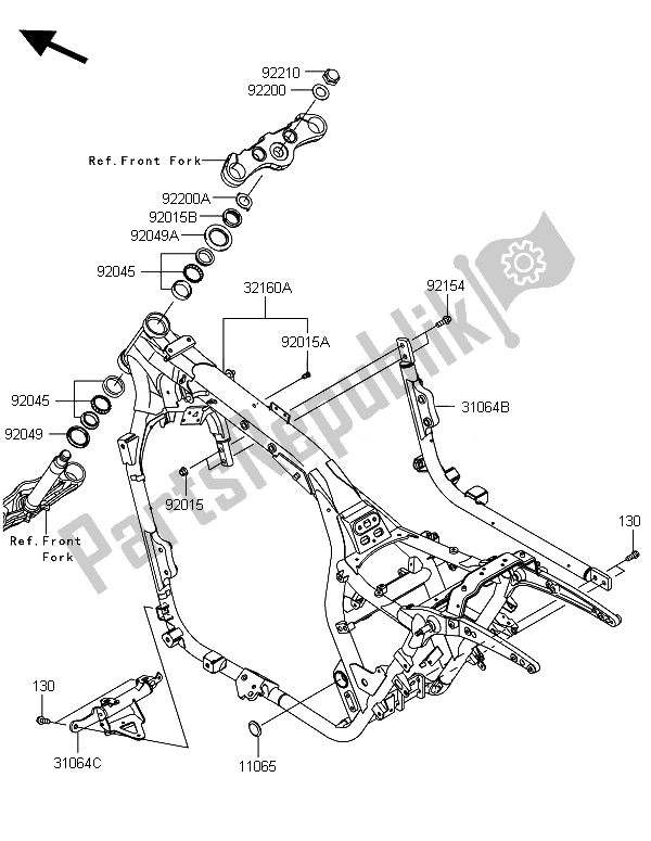 Todas las partes para Marco de Kawasaki VN 1700 Classic Tourer ABS 2014