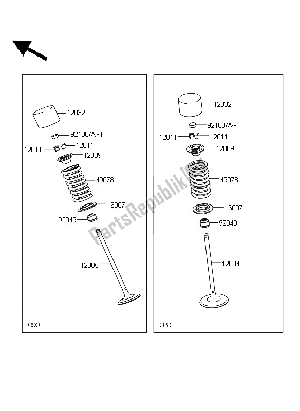 All parts for the Valve(s) of the Kawasaki ER 6N 650 2011