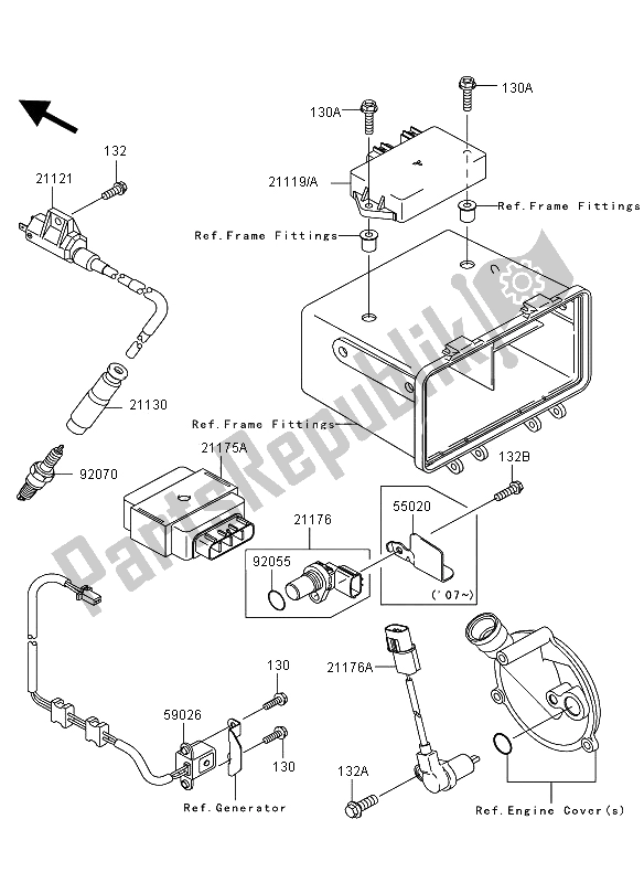 All parts for the Ignition System of the Kawasaki KVF 360 4X4 2009