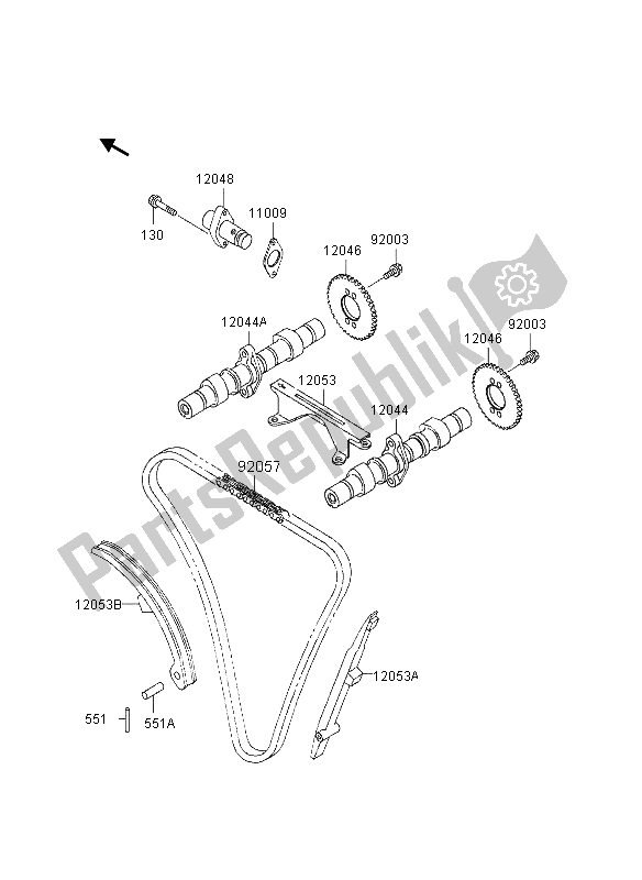 Tutte le parti per il Albero A Camme E Tenditore del Kawasaki EN 500 1995