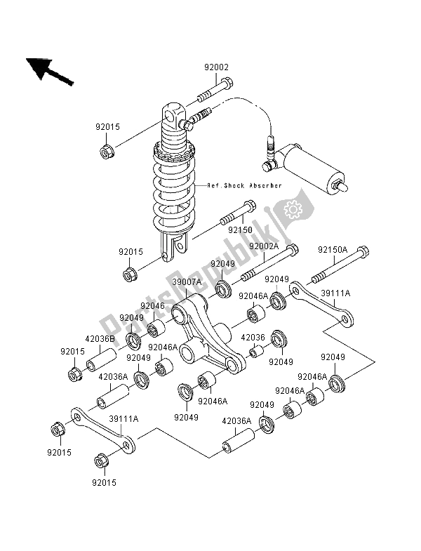 Toutes les pièces pour le Suspension du Kawasaki Ninja ZX 9R 900 1996