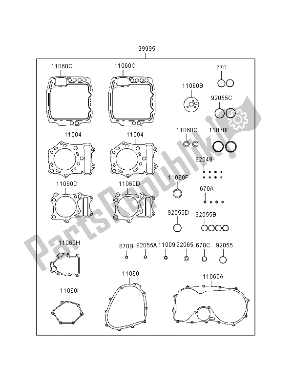 All parts for the Gasket Kit of the Kawasaki VN 800 Classic 1996