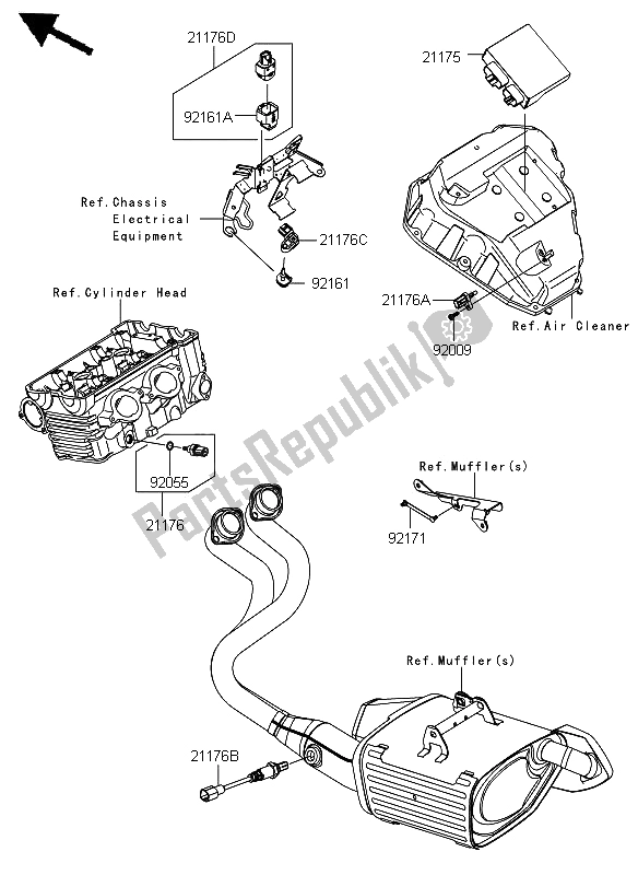 All parts for the Fuel Injection of the Kawasaki ER 6N 650 2012