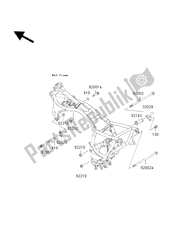 Tutte le parti per il Supporto Del Motore del Kawasaki 1000 GTR 2002