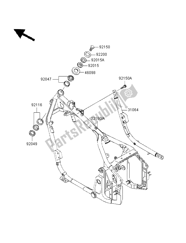 Toutes les pièces pour le Cadre du Kawasaki VN 800 1996