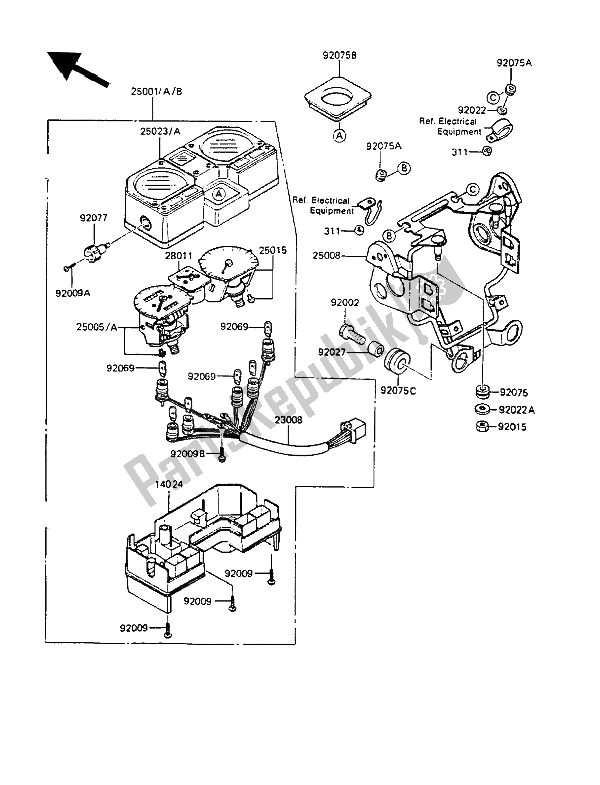 Todas las partes para Medidor (es) de Kawasaki KMX 125 1986