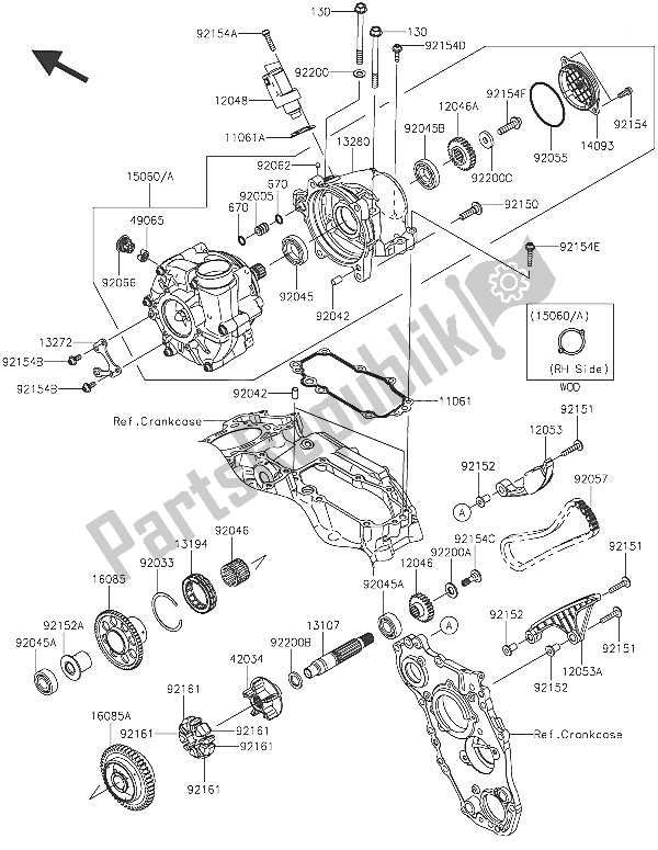 Alle onderdelen voor de Super Oplader van de Kawasaki Ninja H2 1000 2016