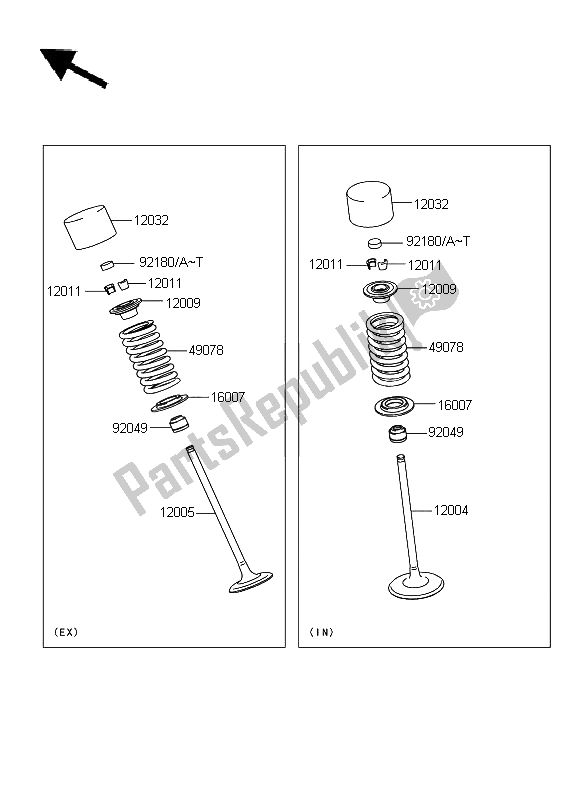 Wszystkie części do Zawory Kawasaki ER 6N ABS 650 2009