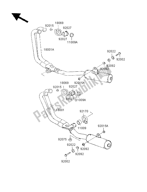 Todas las partes para Silenciadores de Kawasaki GPX 600R 1997