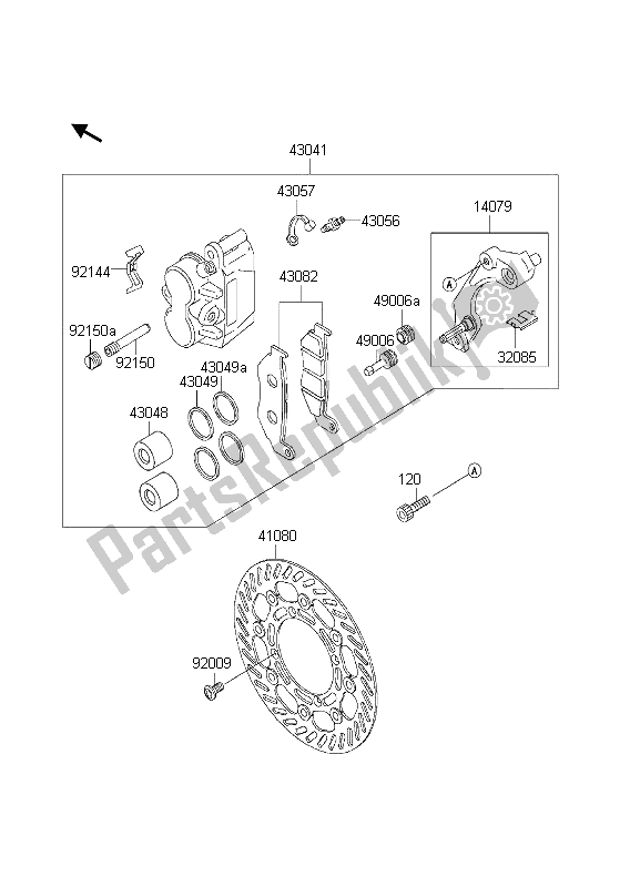 Alle onderdelen voor de Voor Rem van de Kawasaki KLX 300R 2000