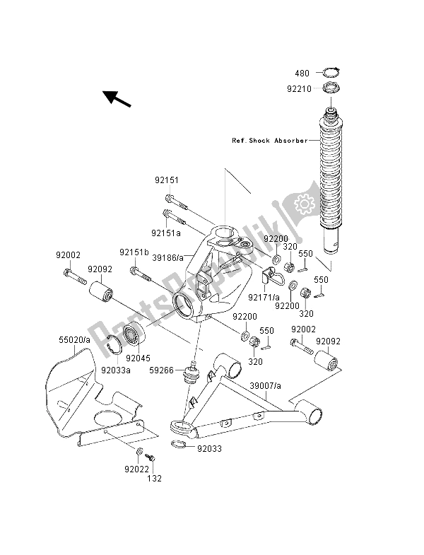 Toutes les pièces pour le Suspension du Kawasaki KVF 300 4X4 2001