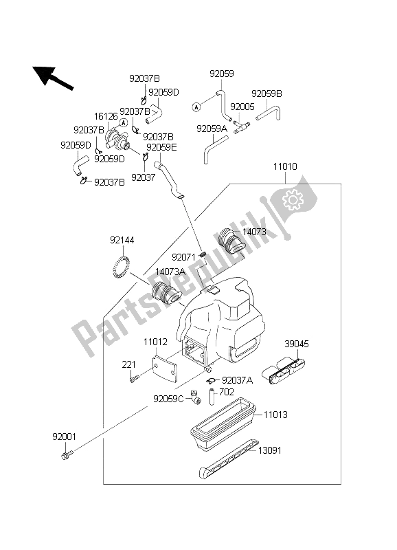 Todas las partes para Filtro De Aire de Kawasaki 1000 GTR 2003