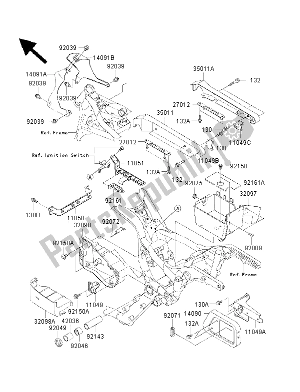 All parts for the Frame Fittings of the Kawasaki VN 1500 Classic FI 2002