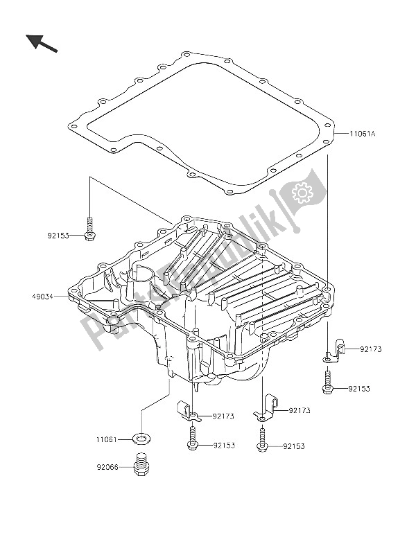 All parts for the Oil Pan of the Kawasaki Z 800 ABS 2016