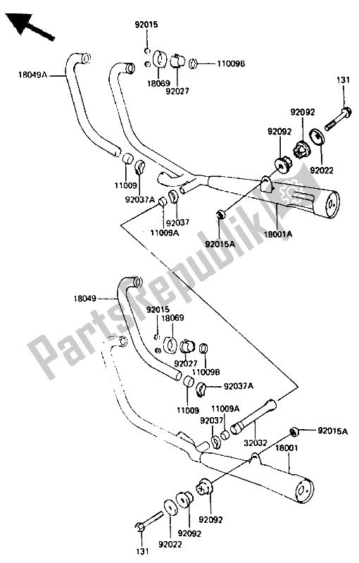 Todas as partes de Silencioso do Kawasaki ZX 400 1987