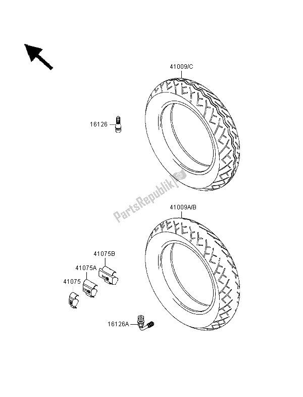 Toutes les pièces pour le Pneus du Kawasaki VN 1500 Classic Tourer FI 2000