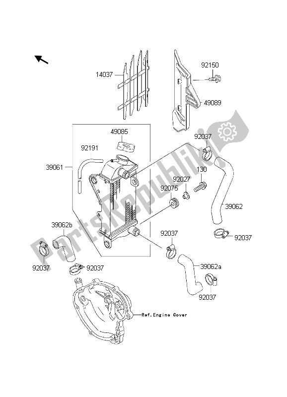 Toutes les pièces pour le Radiateur du Kawasaki KX 60 2002