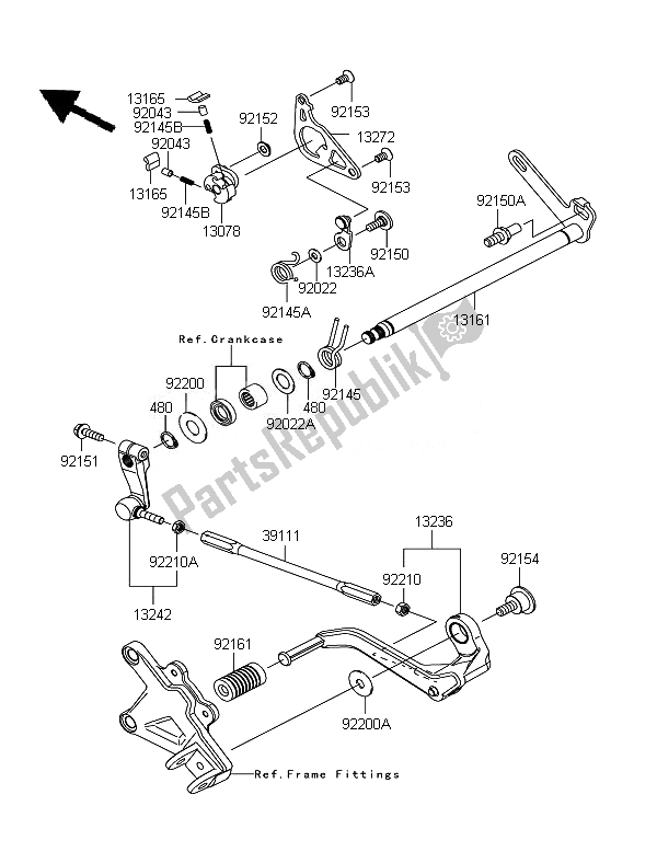 Tutte le parti per il Meccanismo Di Cambio Marcia del Kawasaki Ninja ZX 10R 1000 2011