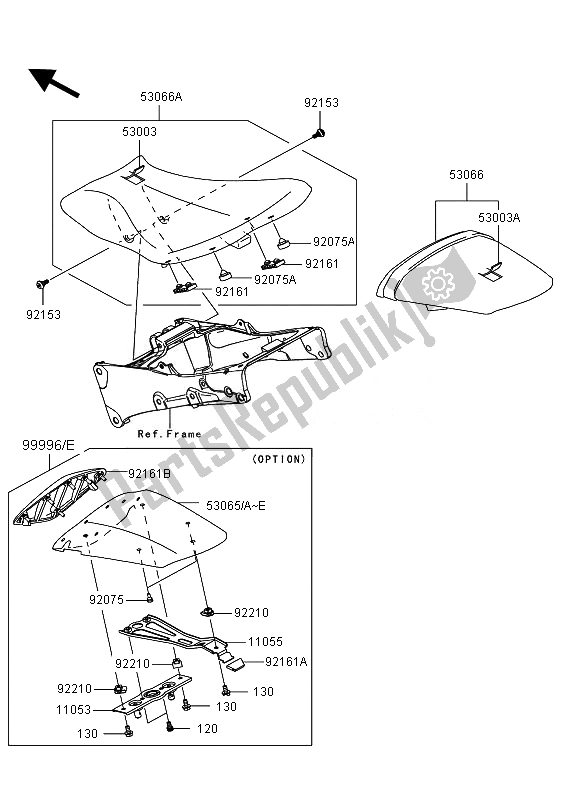 Todas las partes para Asiento de Kawasaki Ninja ZX 6R 600 2011