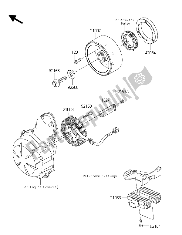 Toutes les pièces pour le Générateur du Kawasaki ER 6N ABS 650 2015