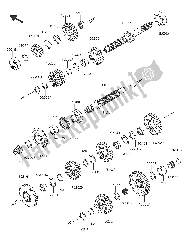 Toutes les pièces pour le Transmission du Kawasaki ZZR 1400 ABS 2016