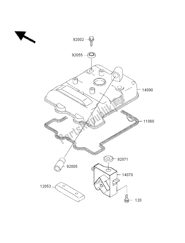 Alle onderdelen voor de Kleppendeksel van de Kawasaki KLX 650R 2001