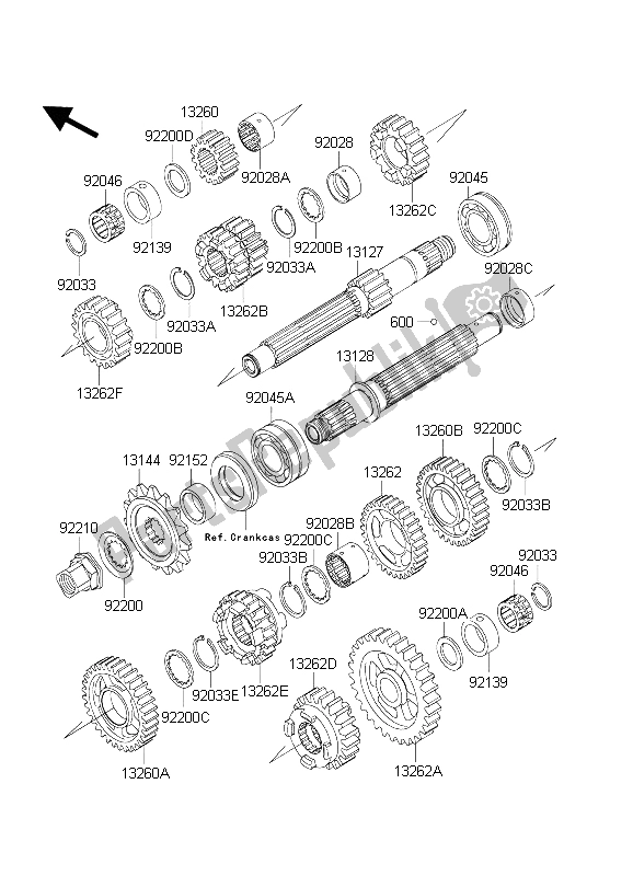 Tutte le parti per il Trasmissione del Kawasaki Ninja ZX 6 RR 600 2004