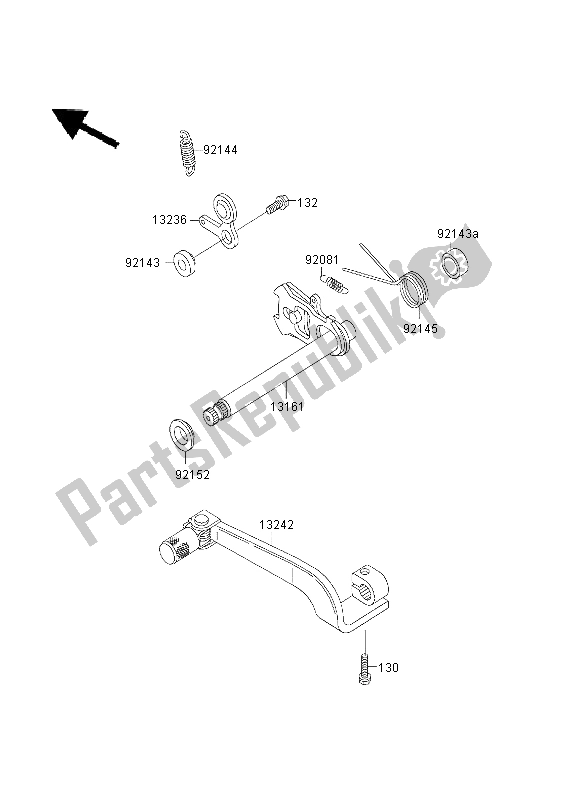 Tutte le parti per il Meccanismo Di Cambio Marcia del Kawasaki KDX 200 2003