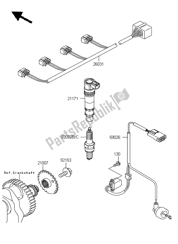 Toutes les pièces pour le Système De Mise à Feu du Kawasaki Z 750 ABS 2007