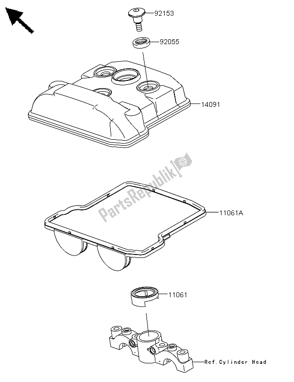 Tutte le parti per il Coperchio Della Testata del Kawasaki KX 450F 2009