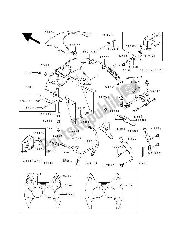 Todas las partes para Cubierta de Kawasaki ZXR 750 1991