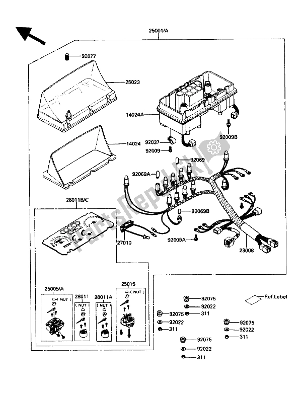 All parts for the Meter of the Kawasaki Voyager XII 1200 1987