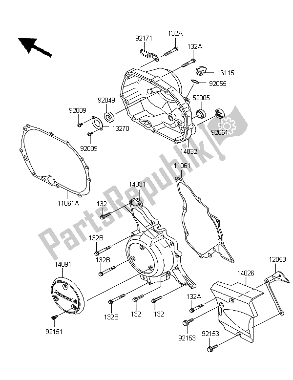 Alle onderdelen voor de Motorkap van de Kawasaki KLX 110 2009