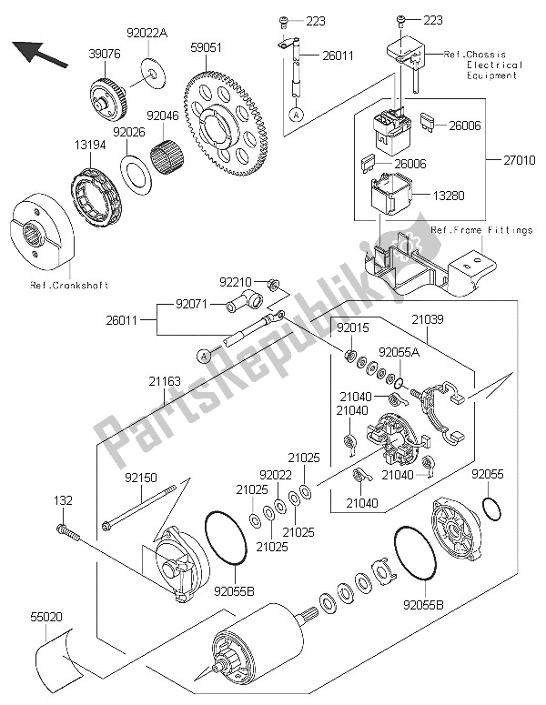 All parts for the Starter Motor of the Kawasaki Vulcan 900 Custom 2016