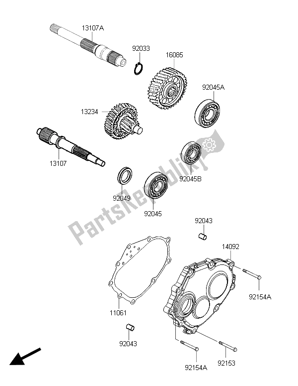 All parts for the Transmission of the Kawasaki J 300 2015