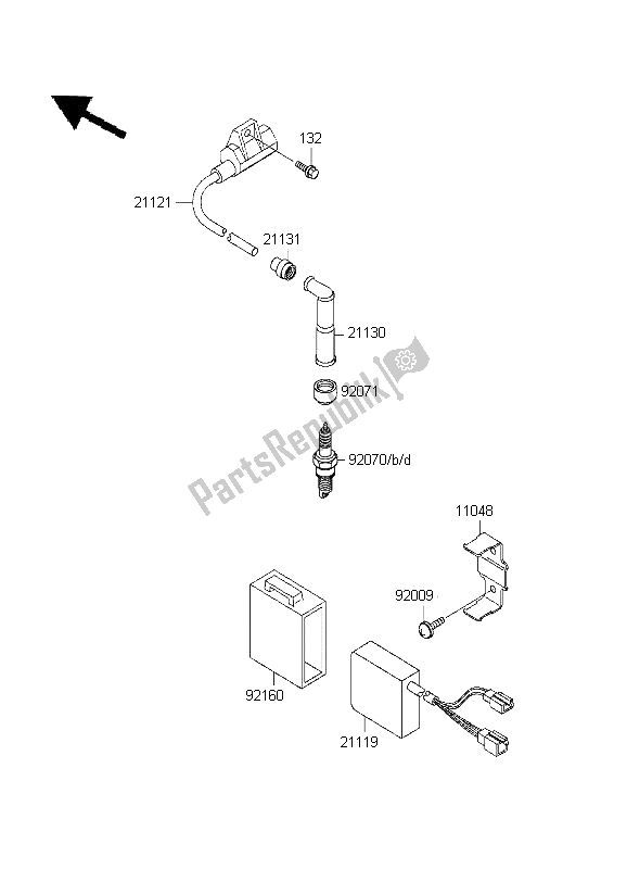 All parts for the Ignition System of the Kawasaki KLX 250R 1995