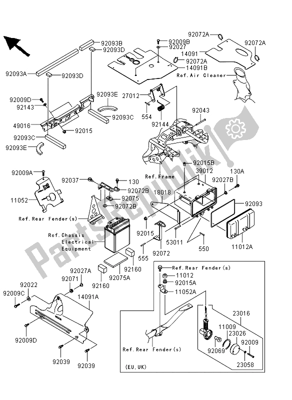 Toutes les pièces pour le Ferrures De Cadre du Kawasaki KVF 360 4X4 2013