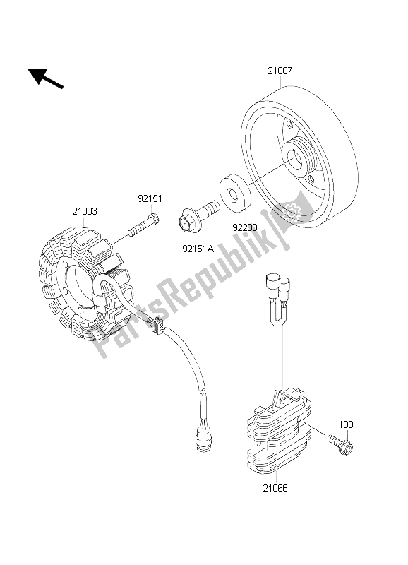 Tutte le parti per il Generatore del Kawasaki Ninja ZX 6 RR 600 2004