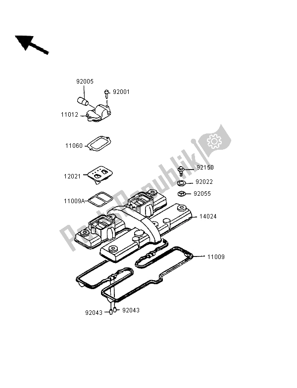 Tutte le parti per il Coperchio Della Testata del Kawasaki GPX 600R 1997