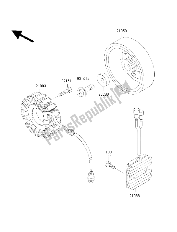 Toutes les pièces pour le Générateur du Kawasaki Ninja ZX 6R 600 2002