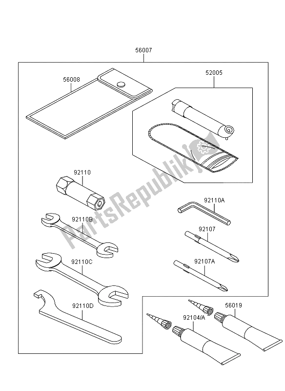 Todas las partes para Herramientas De Propietarios de Kawasaki KVF 650 4X4 2006